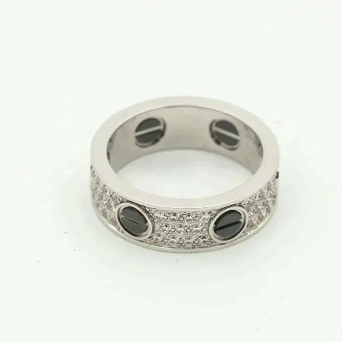 [：Polaidi Jewelry]LOVE RING 5.5MM DIAMONDS PAVED CERAMIC