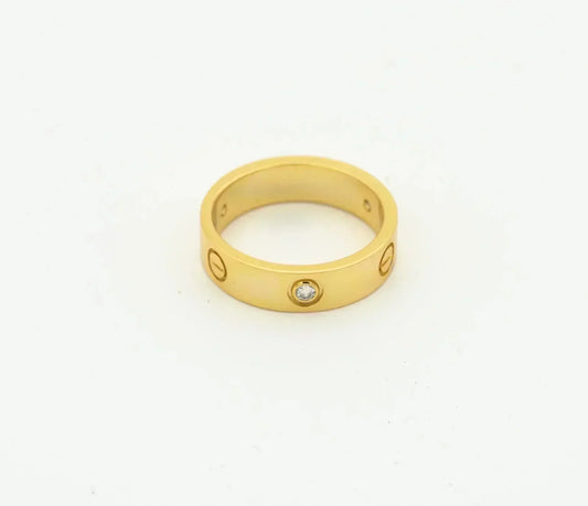 [：Polaidi Jewelry]LOVE RING 4MM 1 DIAMOND GOLD