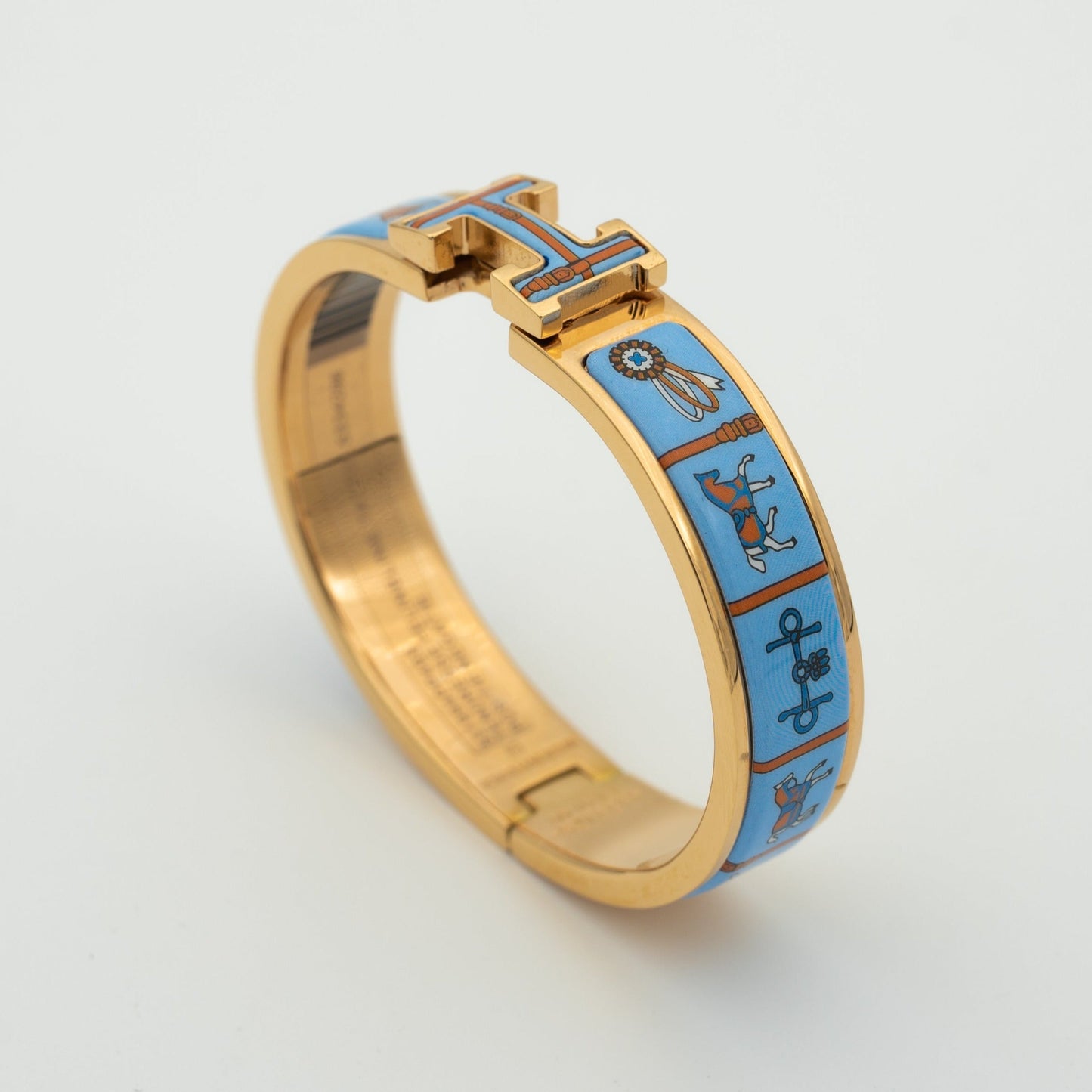 [Polaidi Jewelry]H PINK GOLD BRACELET BLUE CERAMIC
