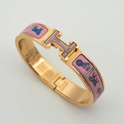 [Polaidi Jewelry]H PINK GOLD BRACELET PINK CERAMIC