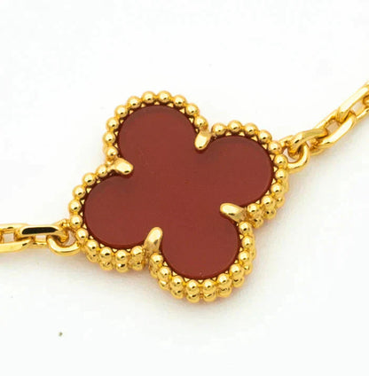 [Polaidi Jewelry] CLOVER 5 MOTIF RED CARNELIAN BRACELET COLLECTION