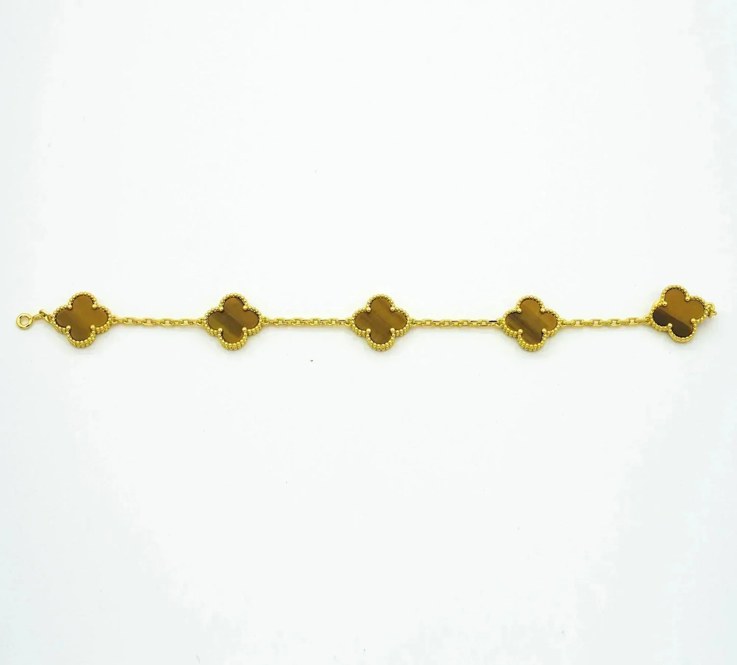 [：Polaidi Jewelry]CLOVER  5 MOTIFS TIGER EYE BRACELET