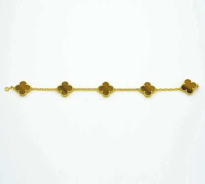 [Polaidi Jewelry] CLOVER 5 MOTIFS TIGER EYE BRACELET COLLECTION