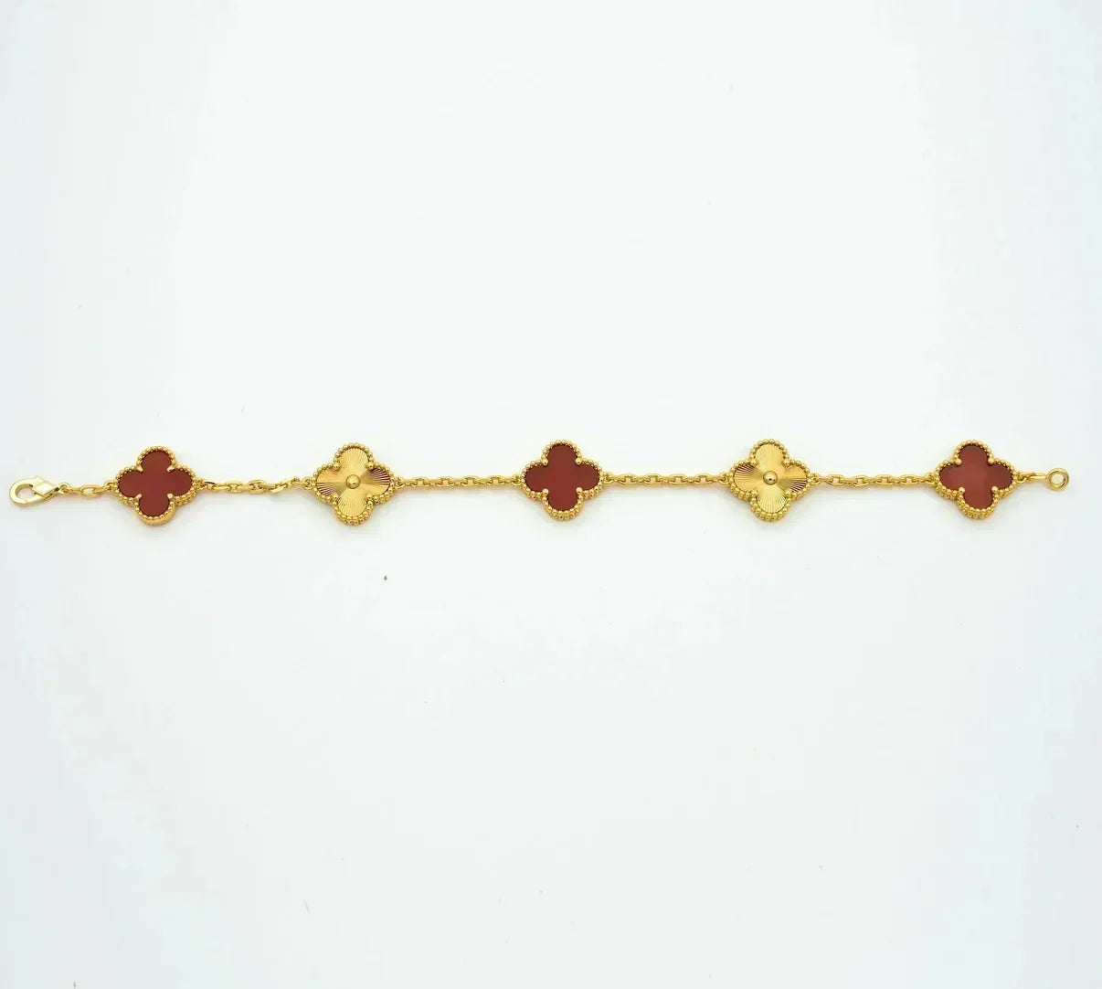 [Polaidi Jewelry] CLOVER 5 MOTIF RED CARNELIAN BRACELET COLLECTION