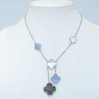 [Polaidi Jewelry ]CLOVER MOP CHALCEDONY NECKLACE SILVER 6 MOTIF