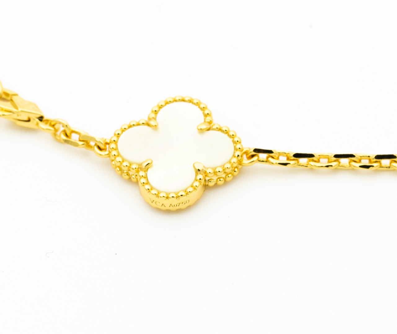 [：Polaidi Jewelry]クローバーブレスレット 5モチーフ オニキス マザーオブパール