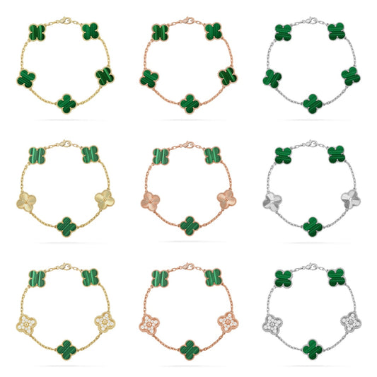 [Polaidi Jewelry] CLOVER 5 MOTIF マラカイトブレスレットコレクション