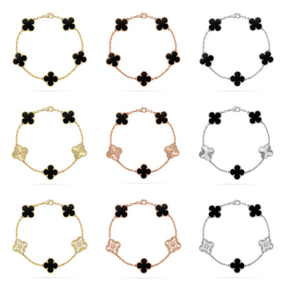 [Polaidi Jewelry] CLOVER 5 MOTIF ONYXS BRACELET COLLECTION