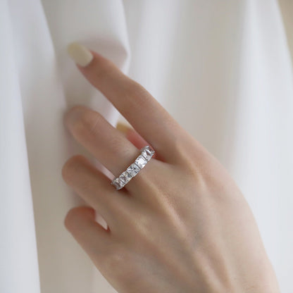 [Polaidi Jewelry]Elegant Princess Cut Tennis Ring