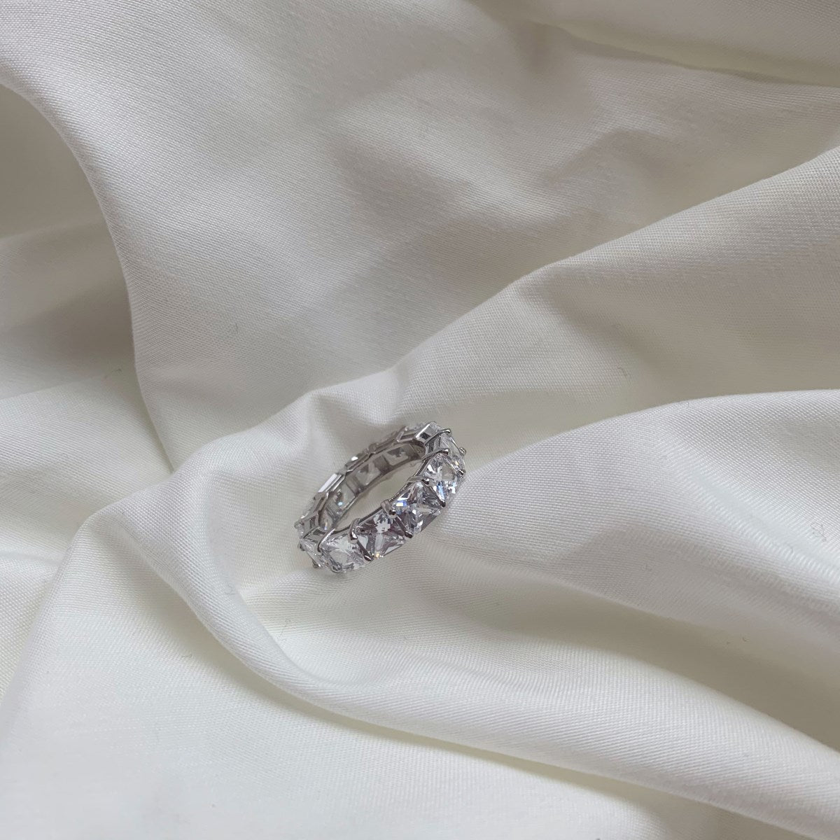 [Polaidi Jewelry]Elegant Princess Cut Tennis Ring
