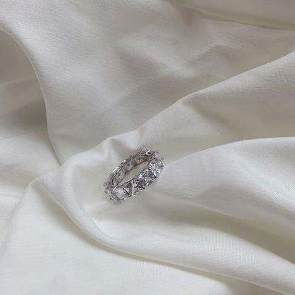 [Polaidi Jewelry]Elegant Princess Cut Tennis Ring