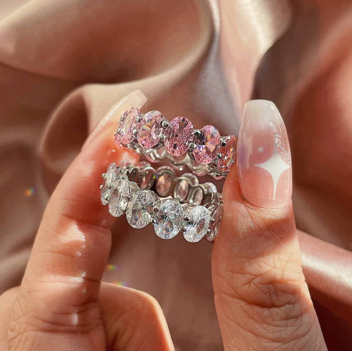 [Polaidi Jewelry]Dainty Elongated Cushion Cut Tennis Ring