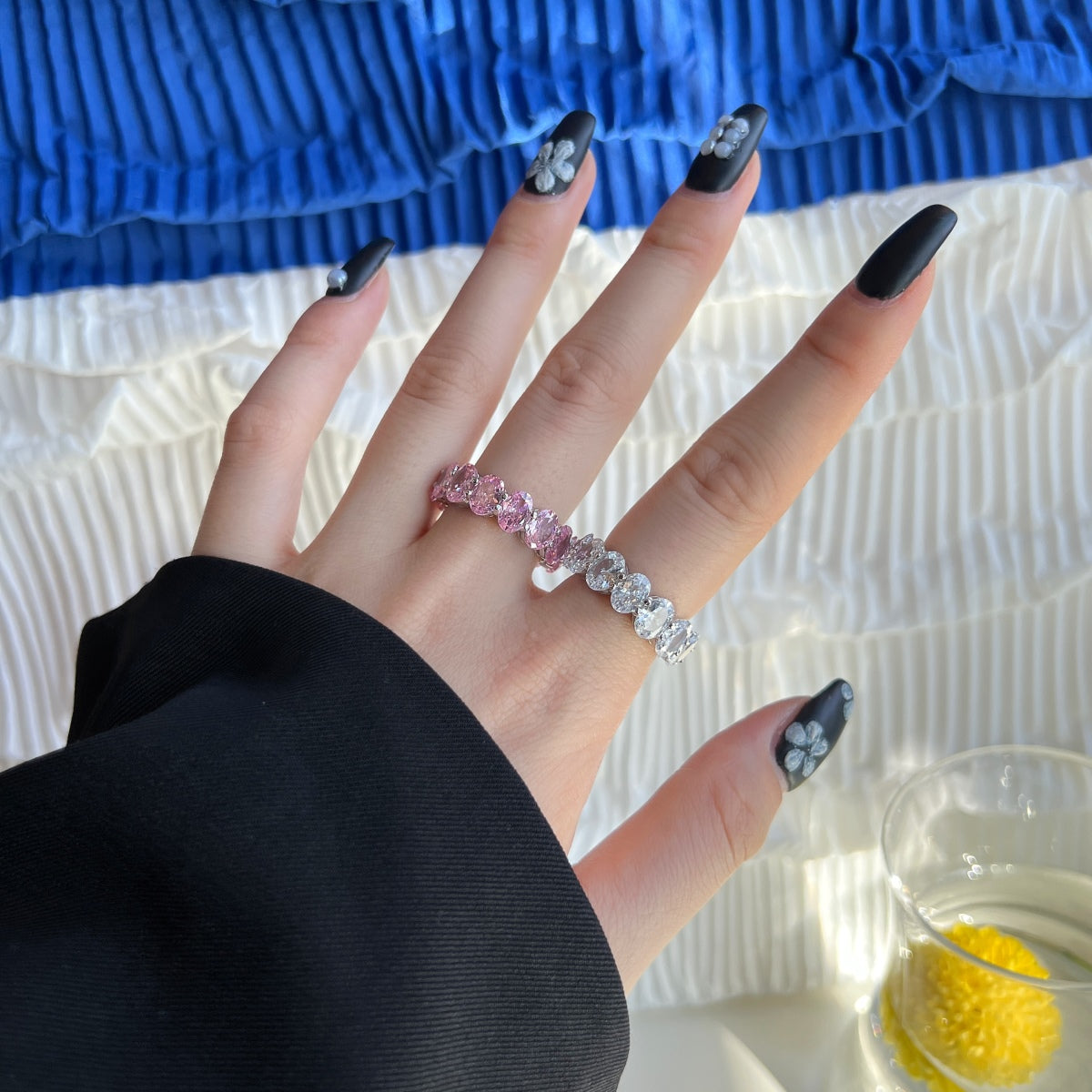 [Polaidi Jewelry]Dainty Elongated Cushion Cut Tennis Ring