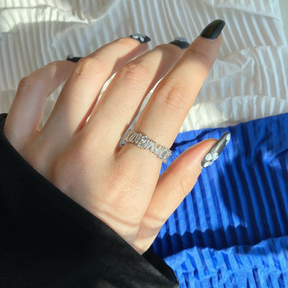 [Polaidi Jewelry]Delicate Multi Shape Tennis Ring