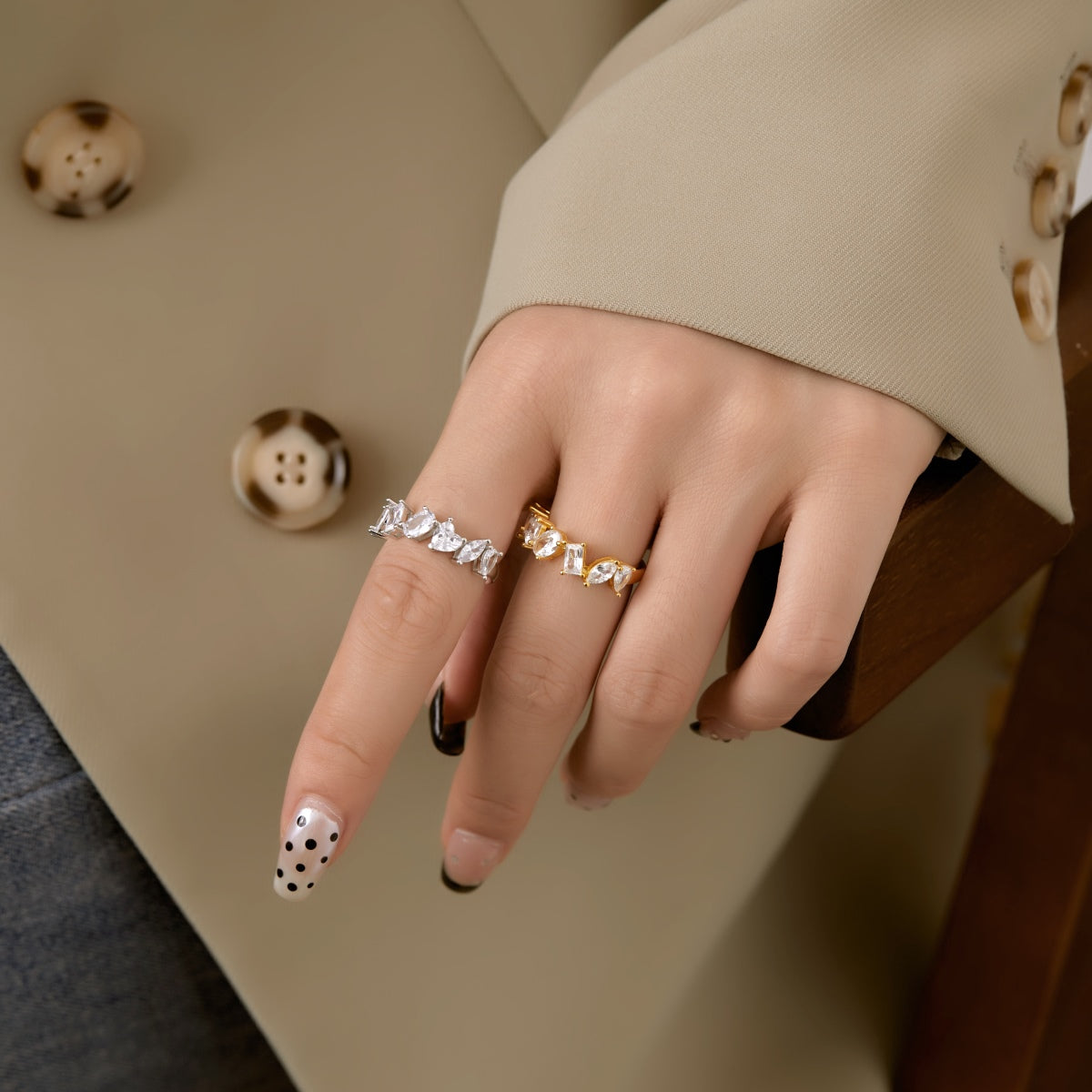 [Polaidi Jewelry]Delicate Multi Cut Ring