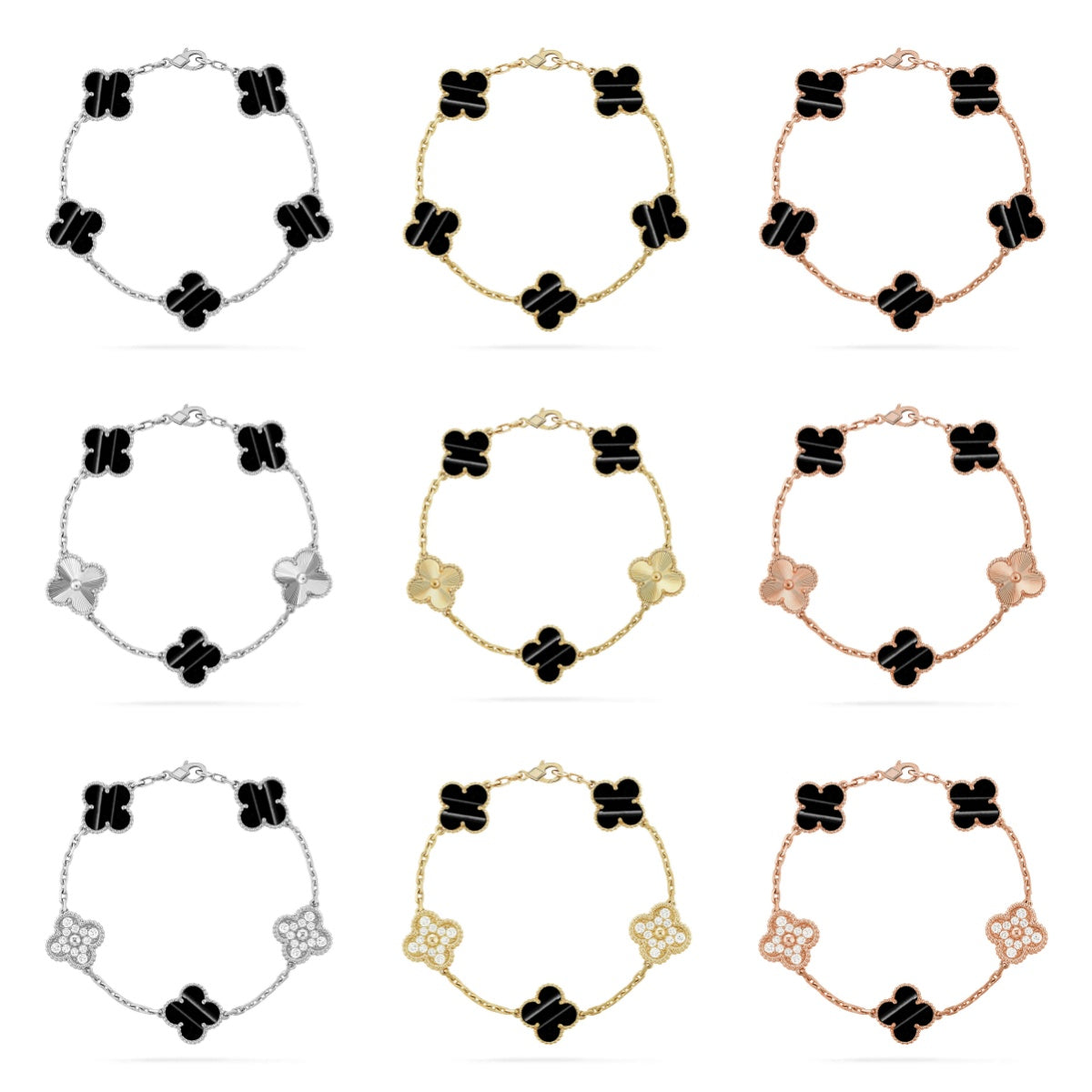 [Polaidi Jewelry] クローバー5モチーフ パルサーストーンブレスレットコレクション