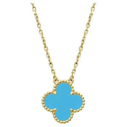 [：Polaidi Jewelry]CLOVER 15MM VINTAGE TURQUOISE NECKLACE