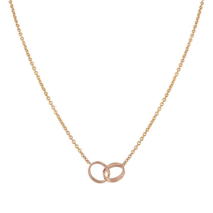 [：Polaidi Jewelry]LOVE NECKLACE DOUBLE RING PINK GOLD