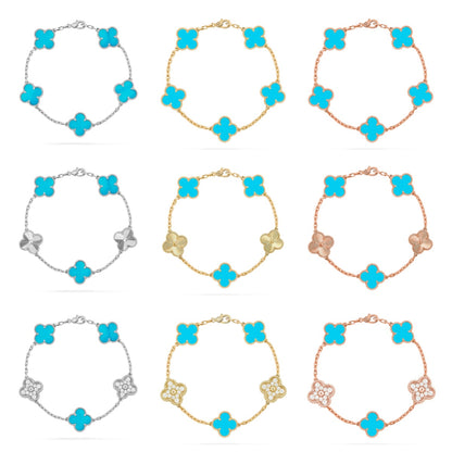 [Polaidi Jewelry] CLOVER 5 MOTIF TURQUOISE BRACELET COLLECTION