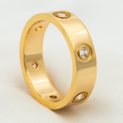 [Polaidi Jewelry]LOVE RING 5.5MM 6 DIAMONDS PINK GOLD