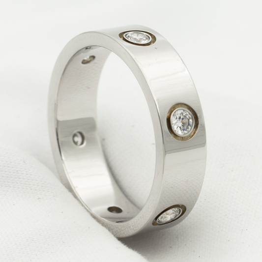 [Polaidi Jewelry]LOVE RING 5.5MM 6 DIAMONDS SILVER