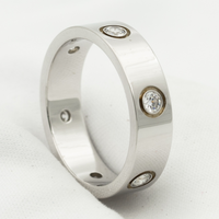 [Polaidi Jewelry ]LOVE RING 5.5MM 6 DIAMONDS SILVER