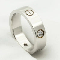 [Polaidi Jewelry ]LOVE RING 5.5MM 3 DIAMONDS SILVER