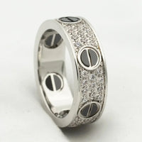 [Polaidi Jewelry ]LOVE RING 5.5MM DIAMONDS PAVED CERAMIC
