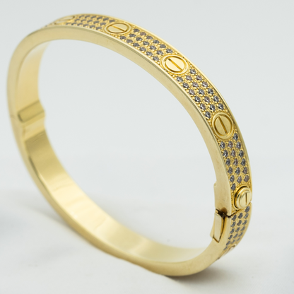 [：Polaidi Jewelry]ラブブレスレット 6.1MM ダイヤモンドパヴェ