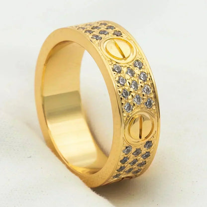 [Polaidi Jewelry]LOVE RING 5.5MM DIAMONDS PAVED