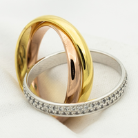 [Polaidi Jewelry ]TRINITY RING GOLD PINK GOLD SILVER DIAMONDS