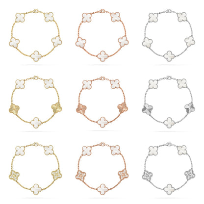 [Polaidi Jewelry]CLOVER WHITE PEARL MOP 5 MOTIF BRACELET COLLECTION