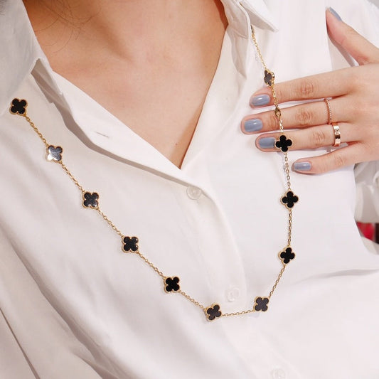 [：Polaidi Jewelry]CLOVER 20 MOTIFS ONYX ROSE GOLD