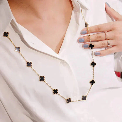 [Polaidi Jewelry]CLOVER 20 MOTIFS ONYX NECKLACE