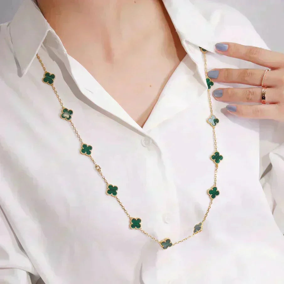 [：Polaidi Jewelry]CLOVER 20 MOTIFS MALACHITE GOLD