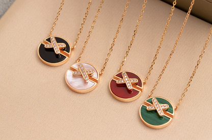 [Polaidi Jewelry]JEUX DE PINK GOLD DIAMOND NECKLACE