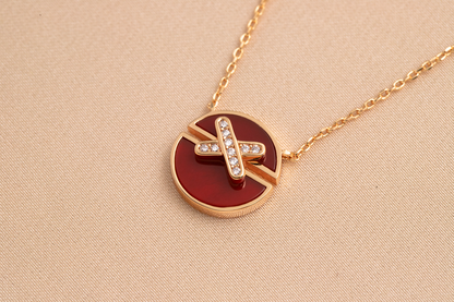 [Polaidi Jewelry]JEUX DE PINK GOLD DIAMOND NECKLACE