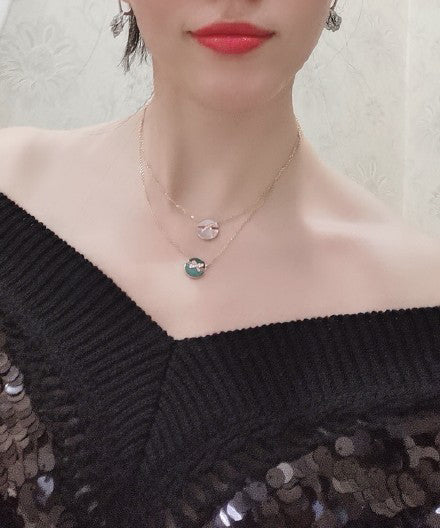 [：Polaidi Jewelry]JEUX DE PINK GOLD DIAMOND NECKLACE