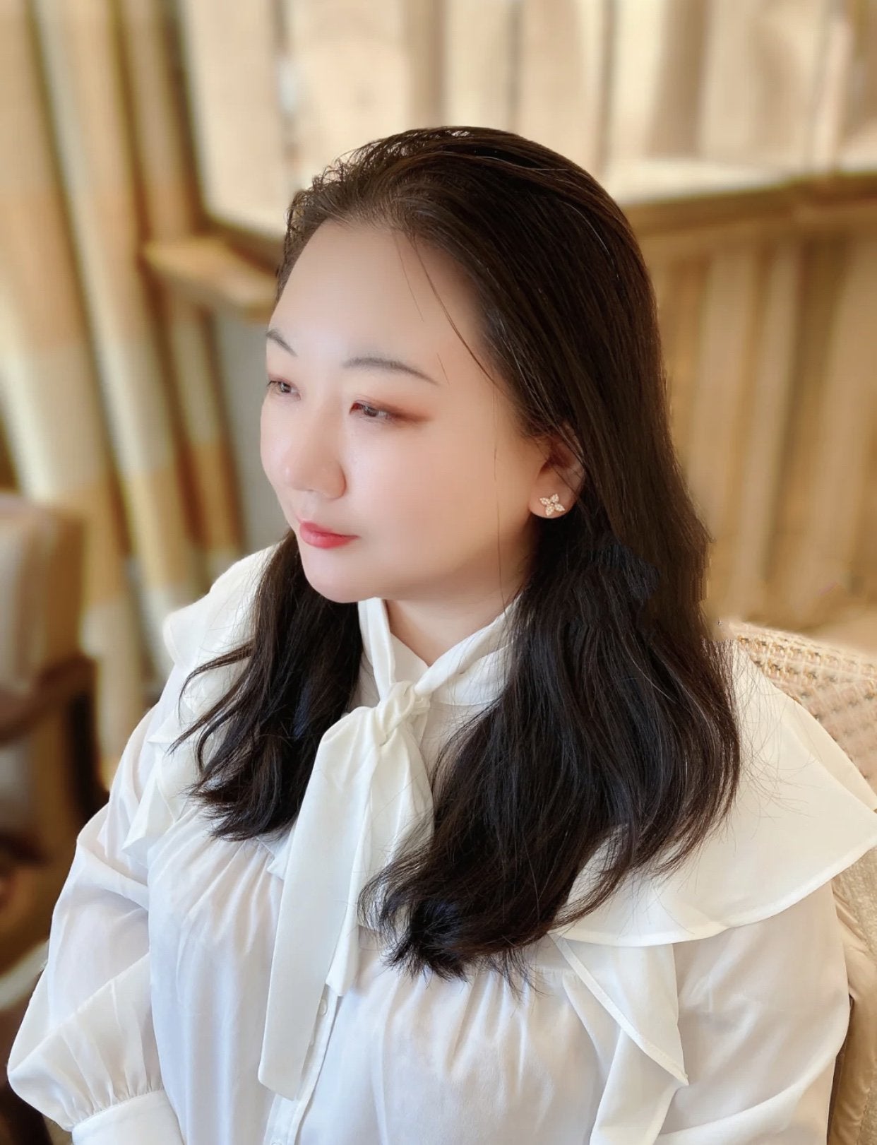 [：Polaidi Jewelry]STAR BLOSSOM STUD EARRINGS PINK GOLD DIAMONDS