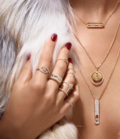 [Polaidi Jewelry]LUCKY MOVE PM NECKLACE PINK GOLD DIAMOND