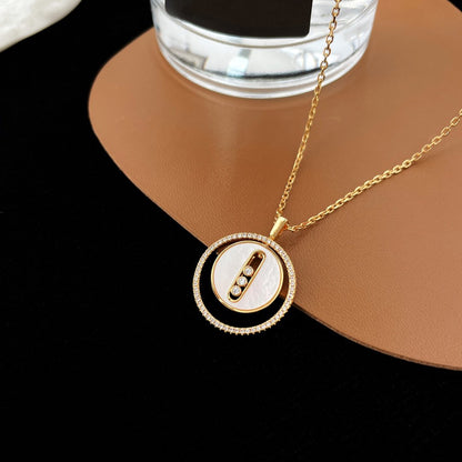 [Polaidi Jewelry]LUCKY MOVE MM NACRE BLANCHE DIAMOND NECKLACE