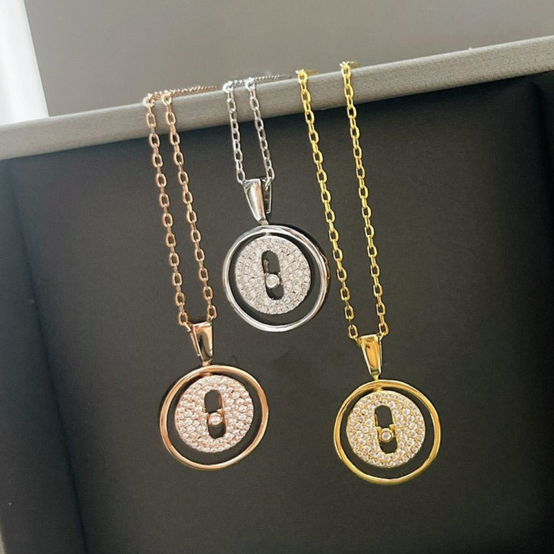 [Polaidi Jewelry]LUCKY MOVER PM PAVED NECKLACE