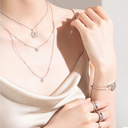 [Polaidi Jewelry]LUCKY MOVER PM PAVED NECKLACE