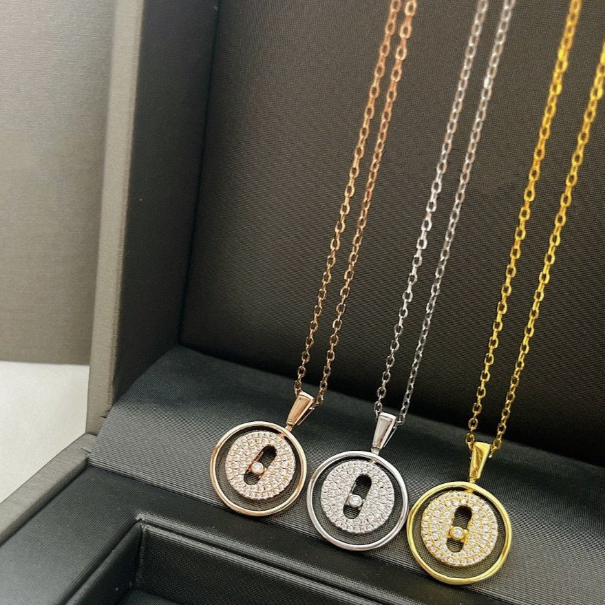 [Polaidi Jewelry]LUCKY MOVER PM PAVED NECKLACE
