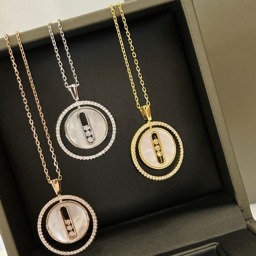 [Polaidi Jewelry]LUCKY MOVE MM NACRE BLANCHE DIAMOND NECKLACE