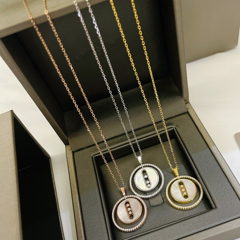 [Polaidi Jewelry]LUCKY MOVE MM NACRE BLANCHE DIAMOND NECKLACE
