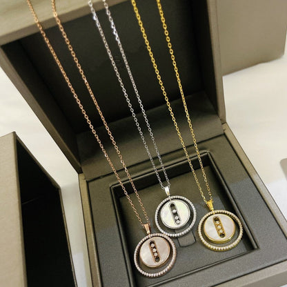 [Polaidi Jewelry]LUCKY MOVE MM NACRE BLANCHE DIAMOND NECKLACE