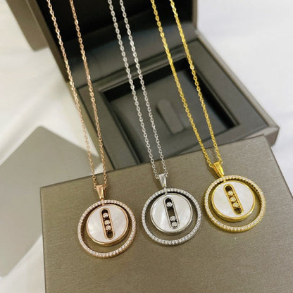 [Polaidi Jewelry]LUCKY MOVE MM NACRE BLANCHE DIAMOND NECKLACE