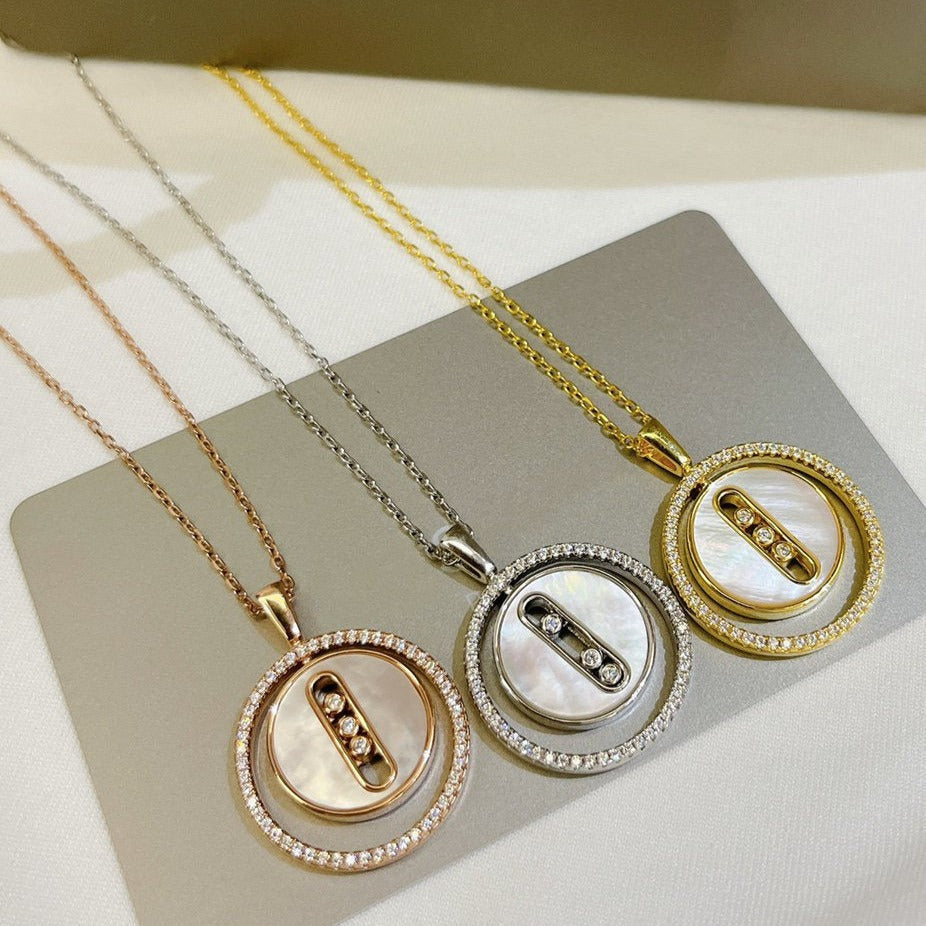 [Polaidi Jewelry]LUCKY MOVE MM NACRE BLANCHE DIAMOND NECKLACE