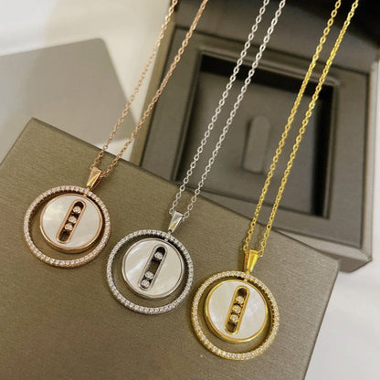 [Polaidi Jewelry]LUCKY MOVE MM NACRE BLANCHE DIAMOND NECKLACE